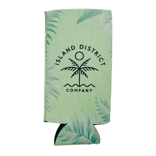 ID KOOZIE 12oz SLIM PALM LEAVES LT