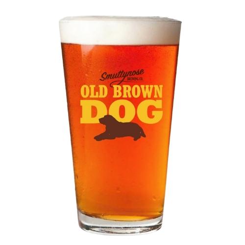 SBC PINT GLASS OLD BROWN DOG COLOR